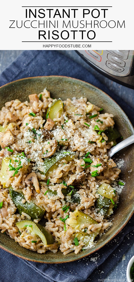 Instant Pot Pressure Cooker Zucchini Mushroom Risotto Recipe