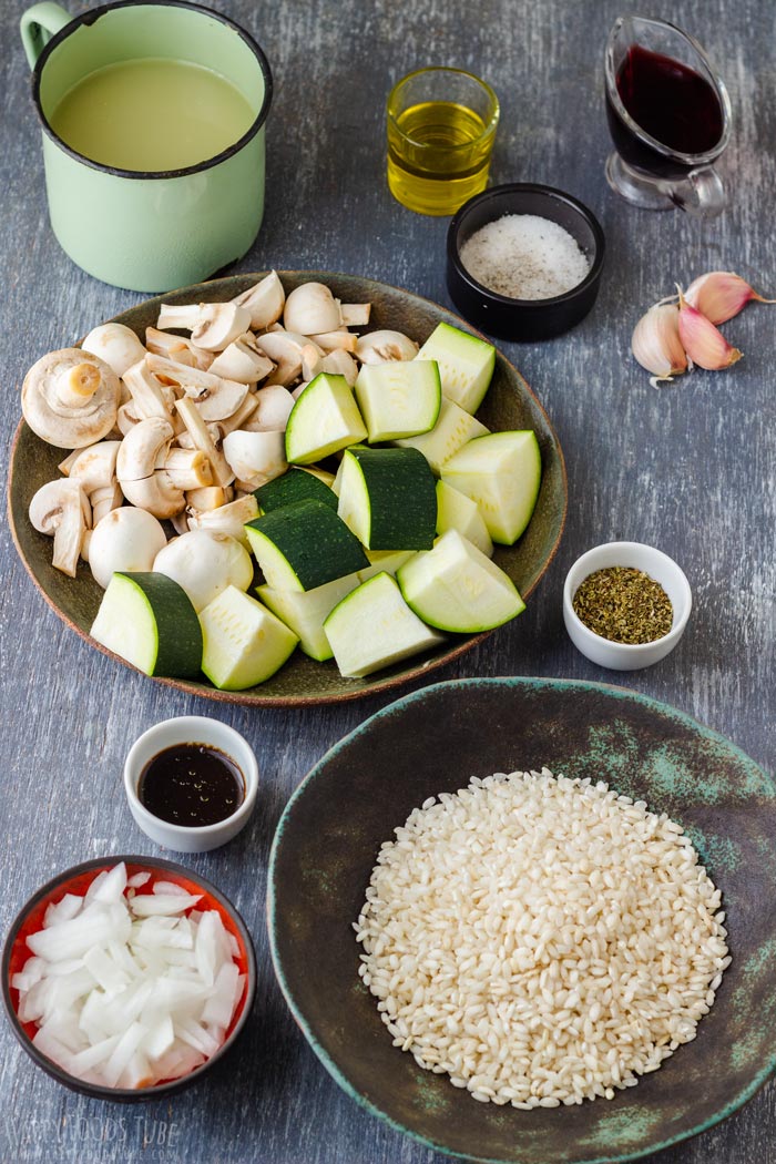 Instant Pot Zucchini Mushroom Risotto Ingredients