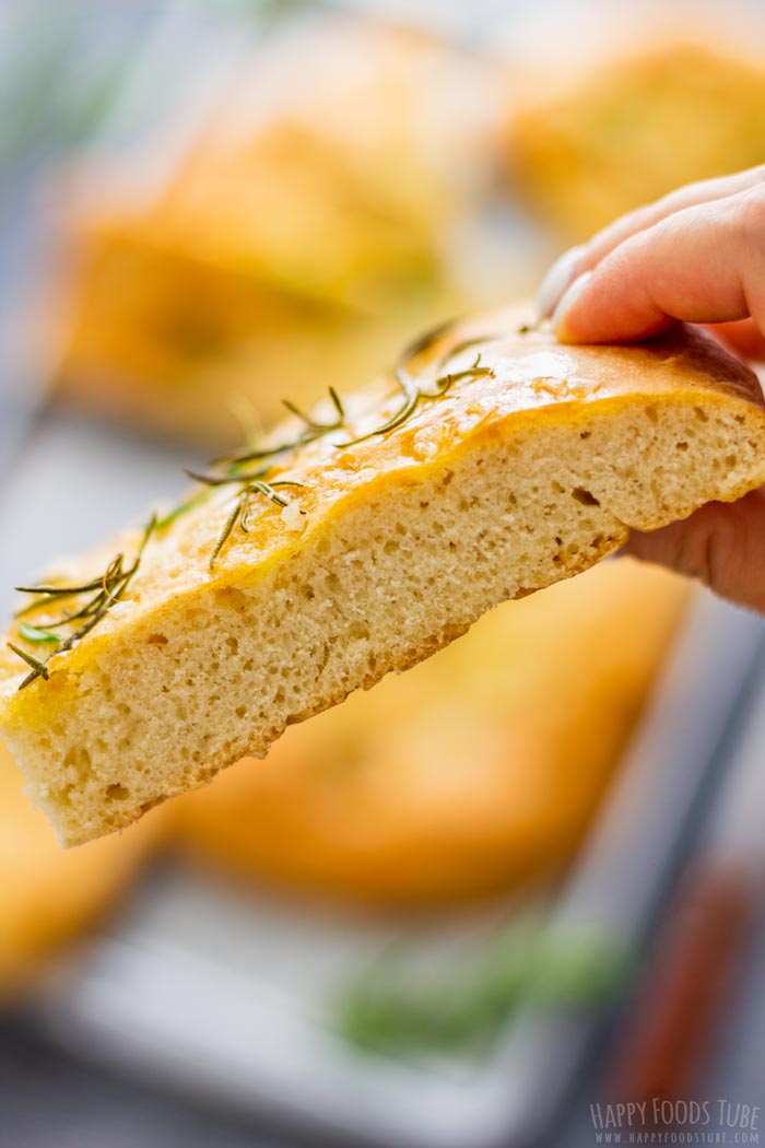 Sea Salt Rosemary Focaccia Bread Slice