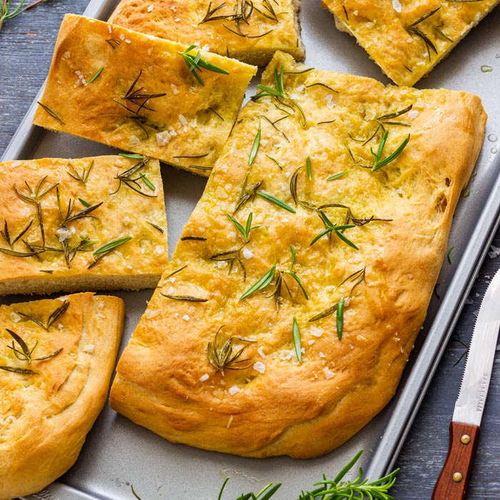 Homemade Sea Salt Rosemary Focaccia