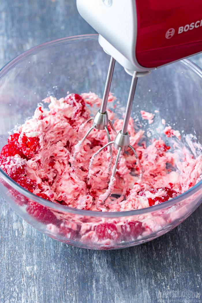 Step by Step How to Make No Bake Raspberry Cheesecake - Making the Cream Cheese Filling