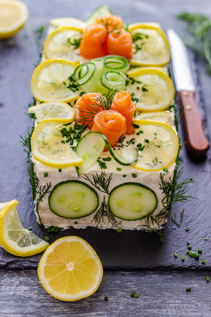 Swedishn Sandwich Cake with Smoked Salmon