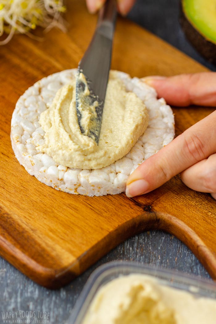 How to make Rice Cakes with Hummus Step 1