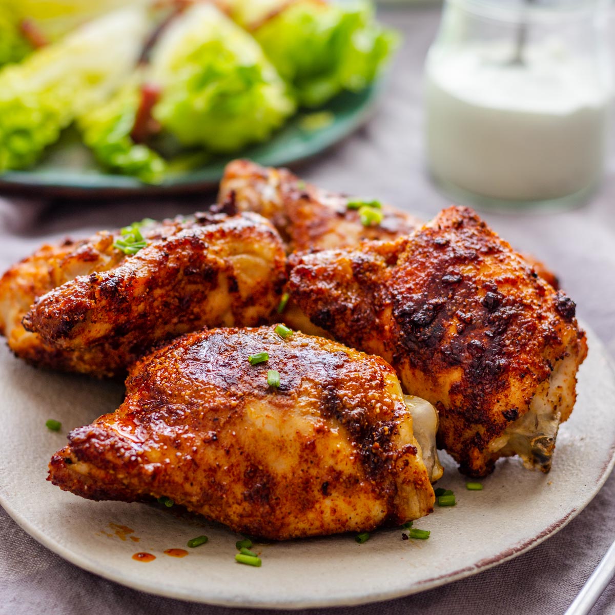 Air Fryer Chicken Thighs Recipe Extra Crispy Happy Foods Tube