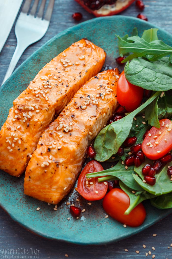 Cooked Honey Glazed Air Fryer Salmon Fillets