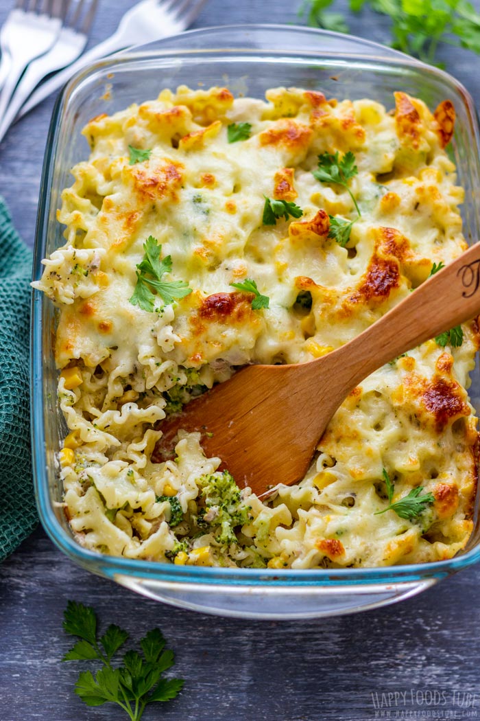 Creamy Tuna Pasta Bake Recipe - Happy Foods Tube