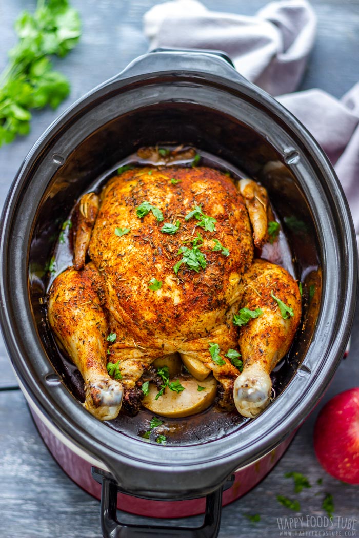 Slow Cooker Whole Chicken - Dinner at the Zoo