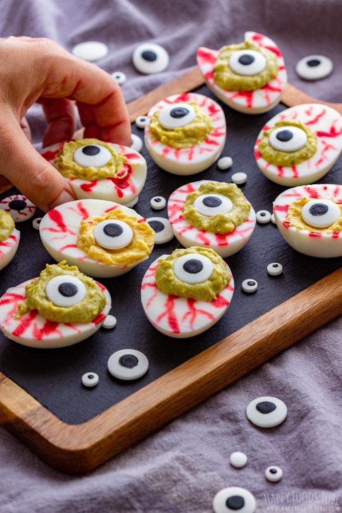 Scary Eyeball Deviled Eggs