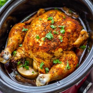 Juicy Slow Cooker Whole Chicken