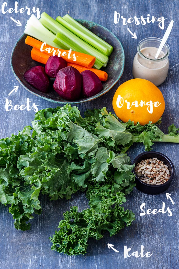 Fresh Ingredients for Kale and Beet Salad