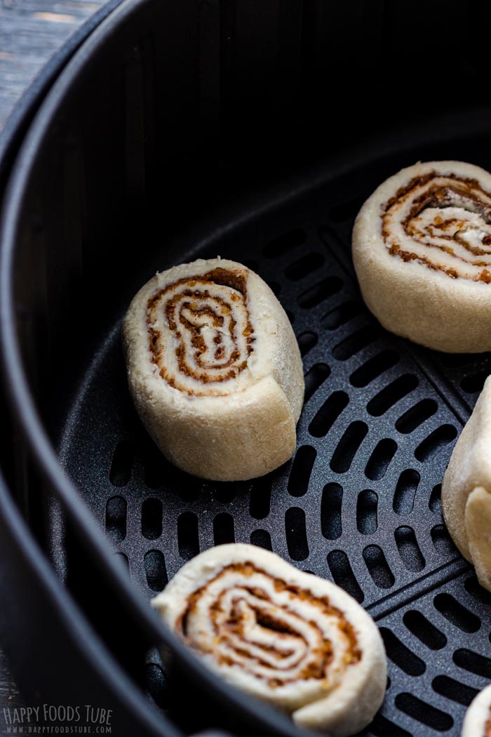 Step 4 - Uncooked Cinnamon Rolls in the Air Fryer