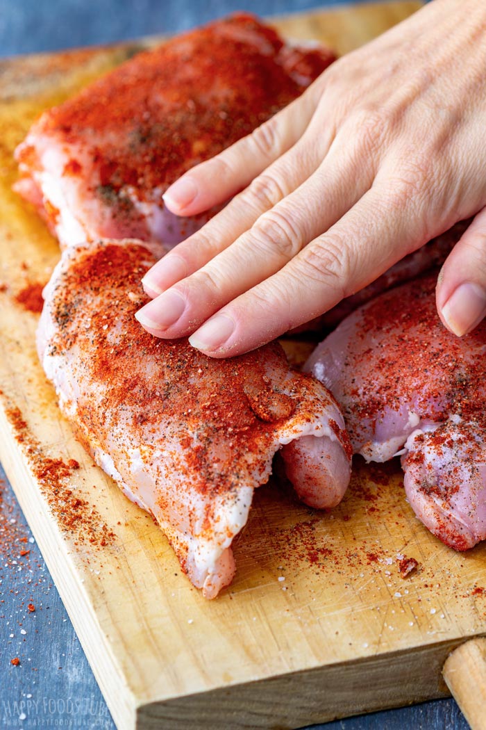 Rubbing Spices to the Chicken Breast