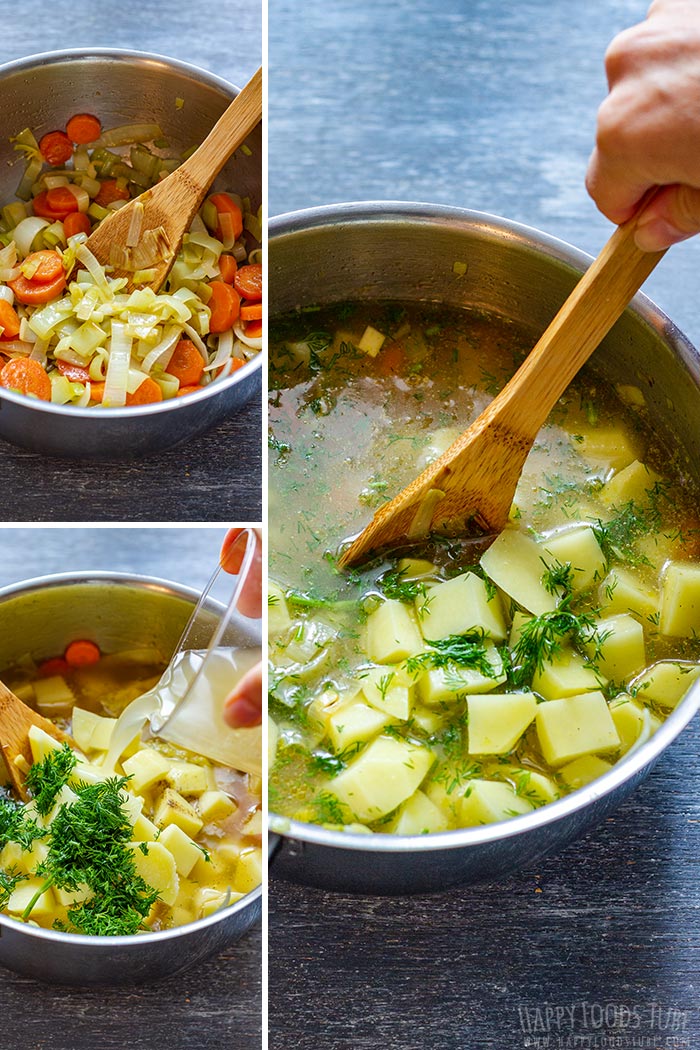 How to make Salmon Soup Picture Collage