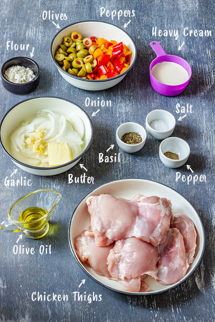 Ingredients you need to make Creamy Boneless Skinless Chicken Thighs