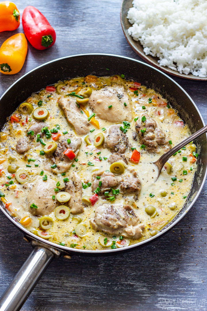 Creamy Chicken Thighs on a Skillet