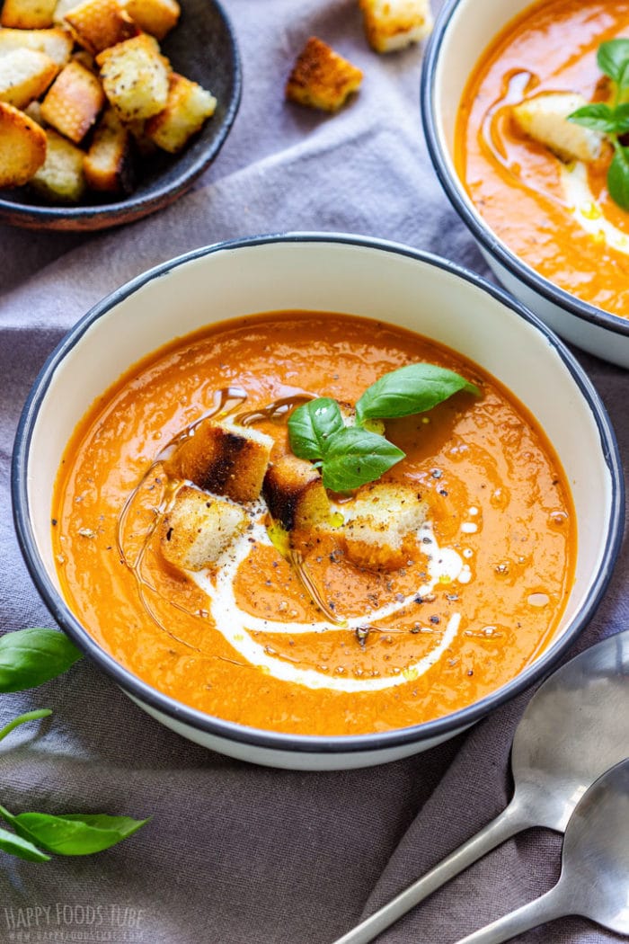 Creamy Tomato Basil Soup Recipe Happy Foods Tube