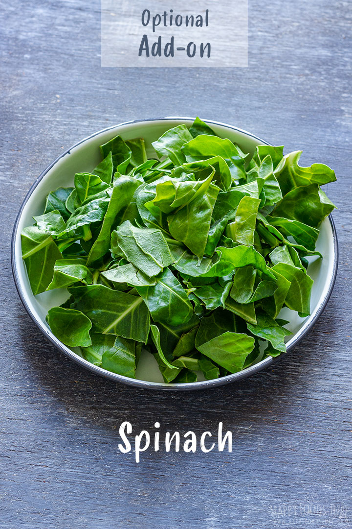 Fresh Spinach for Curry as optional add-on