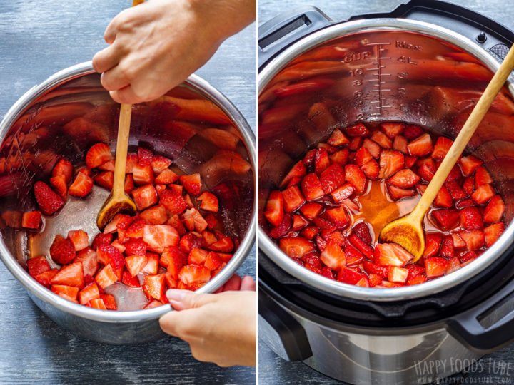 How to make Strawberry Sauce in an Instant Pot Step 1