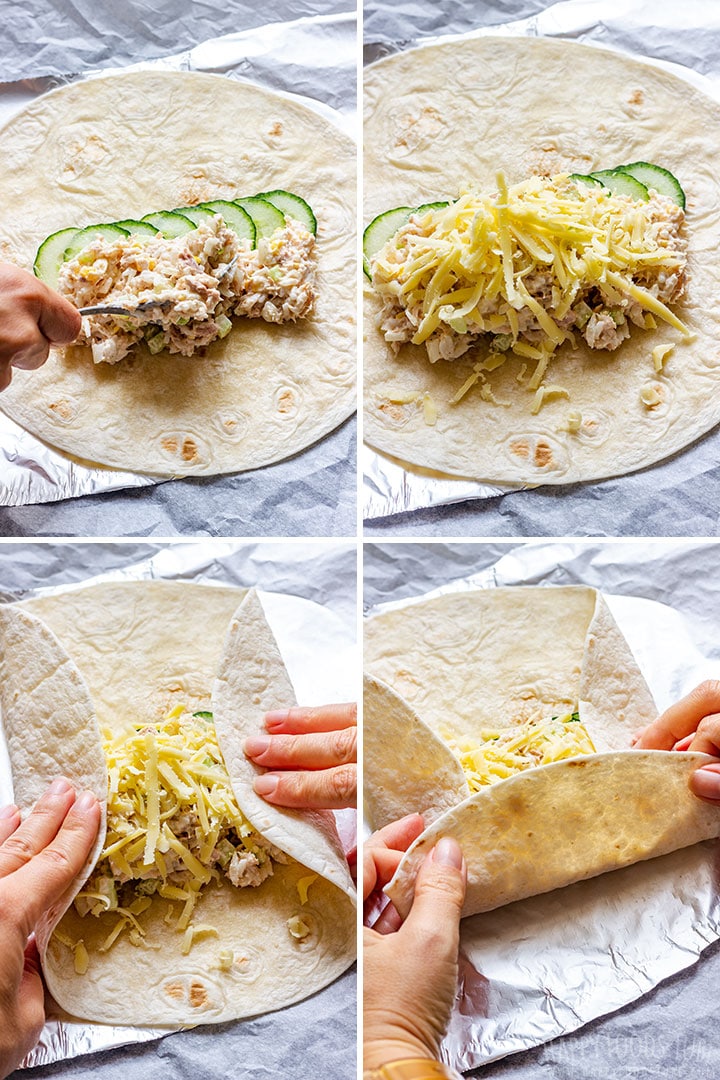 How to wrap burritos picture collage 1