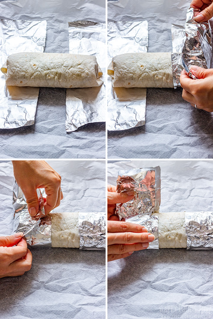 How to wrap burritos picture collage 2