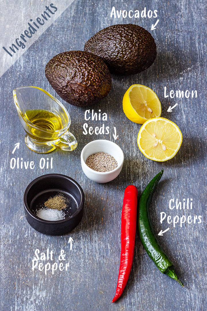 Ingredients you need for making Avocado Spread