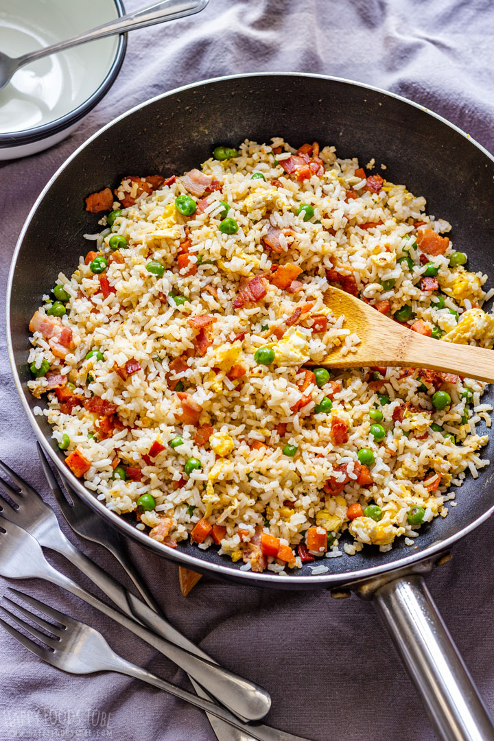 One-Pan Bacon and Egg Fried Rice - Just a Taste