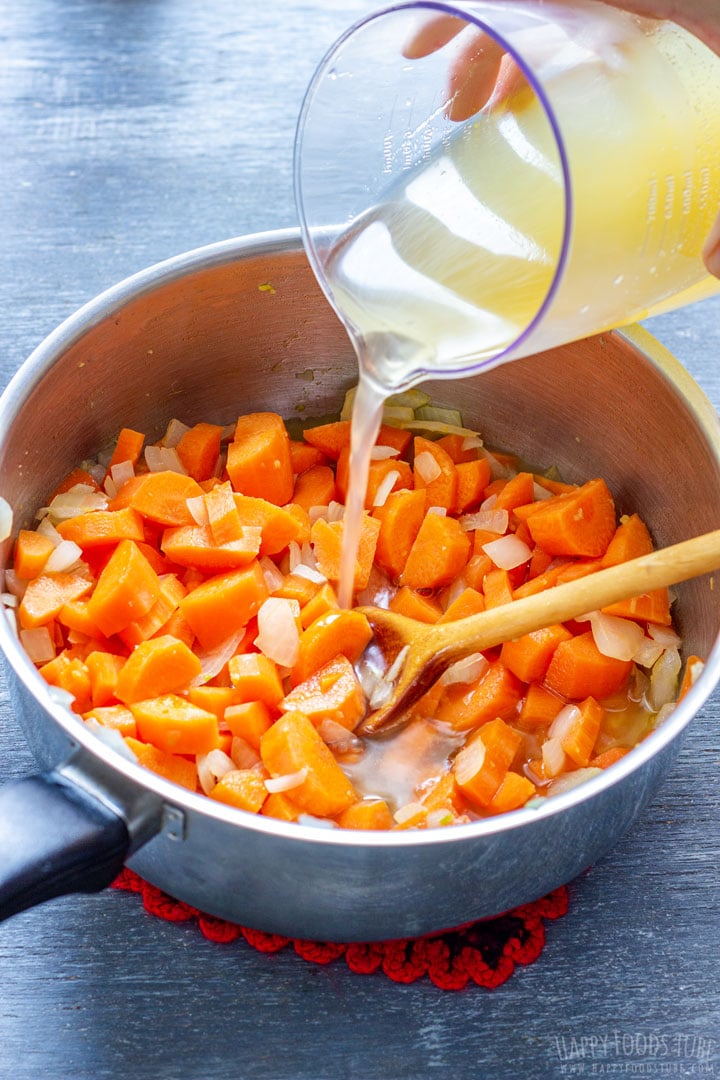 Boiling Carrots in the pot