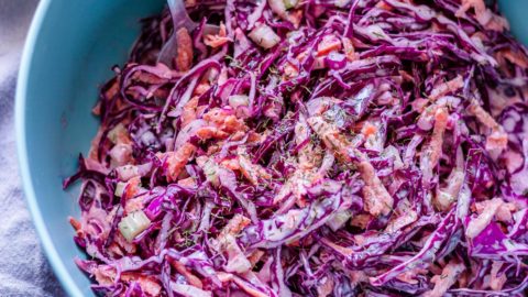 purple coleslaw dressing Tangy Purple Cabbage Slaw