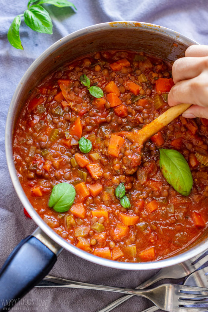 Vegetarian Lentil Bolognese Sauce Recipe Happy Foods Tube