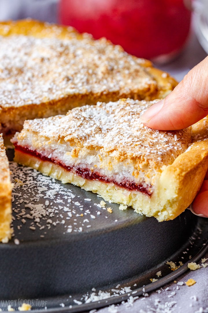 Slice of Strawberry Coconut Tart