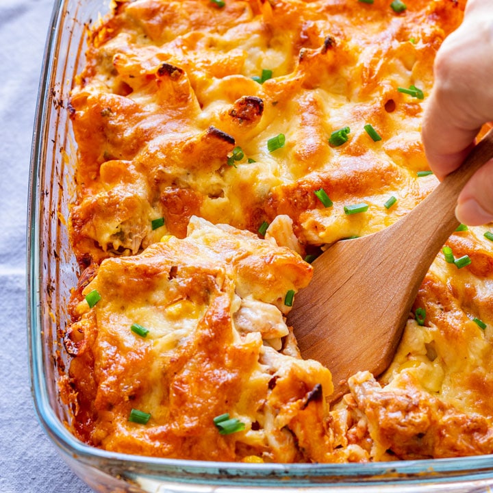 Shredded Chicken Pasta Casserole