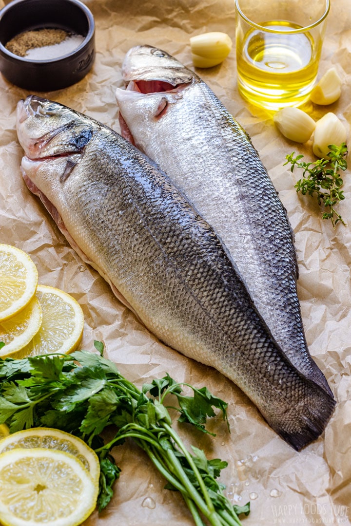 All ingredient needed for make perfect sea bass