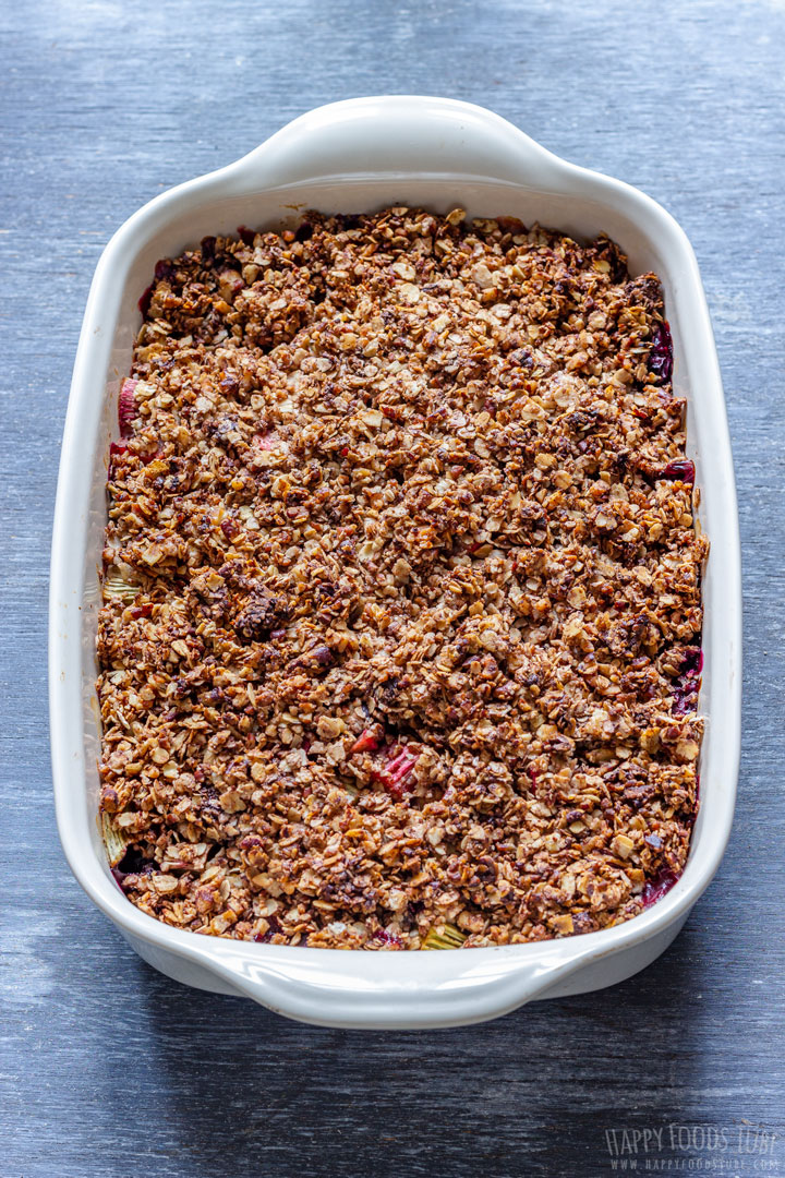 Rhubarb Crisp with Blueberries