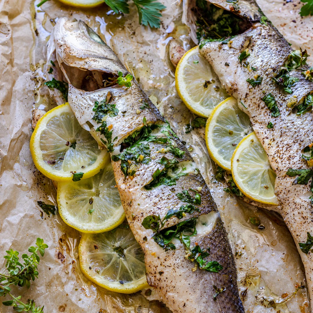 Whole Oven Baked Sea Bass Recipe