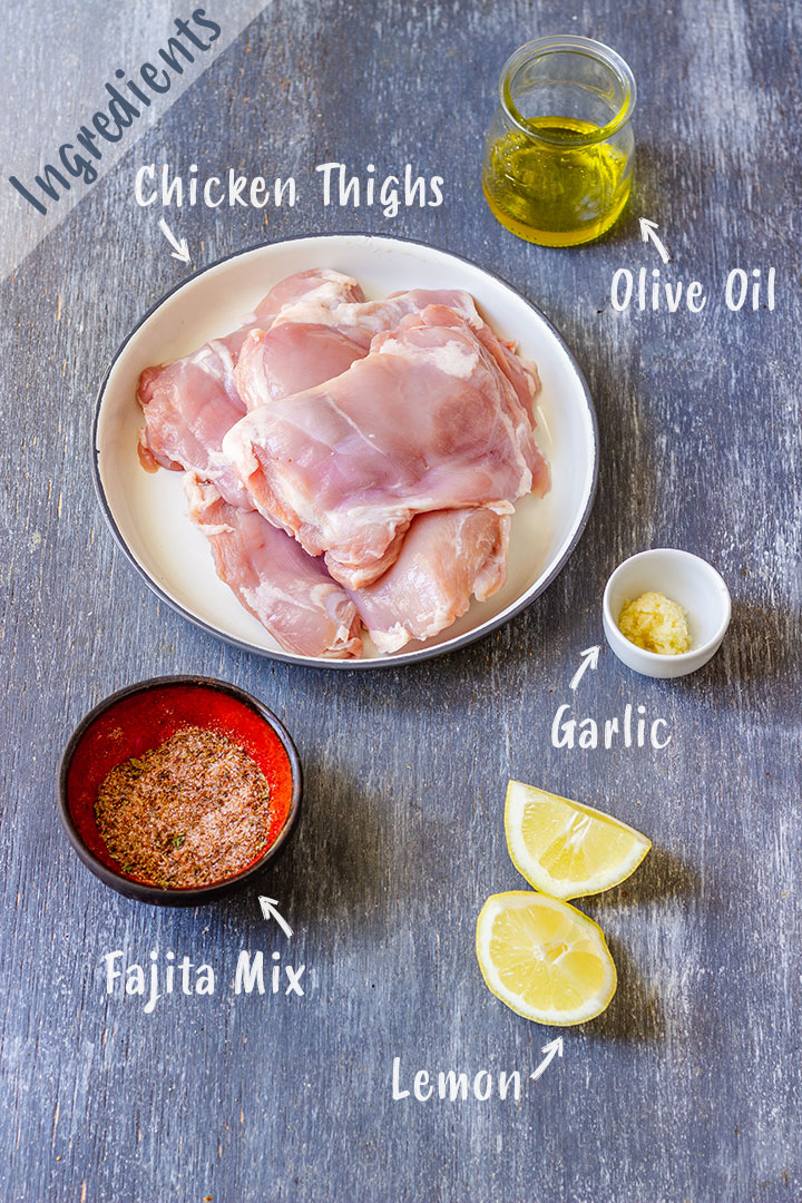 Ingredients of Chicken Fajita Kabobs