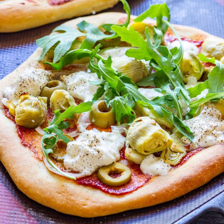 Vegetarian burrata pizza