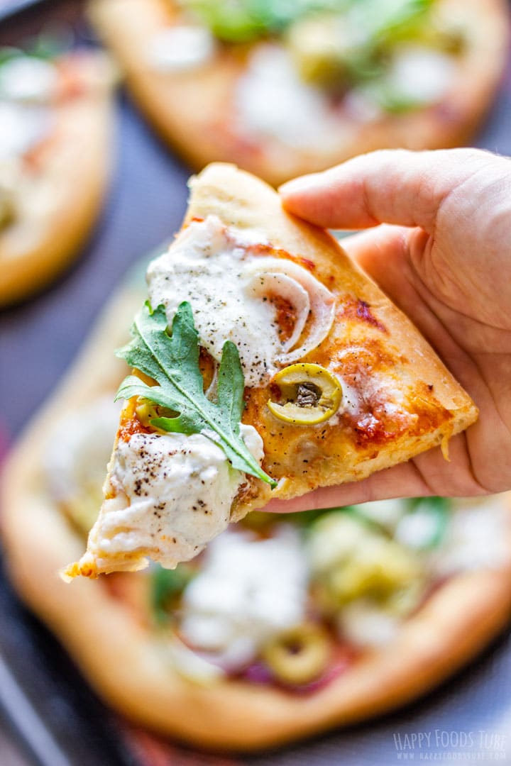 Burrata pizza slice