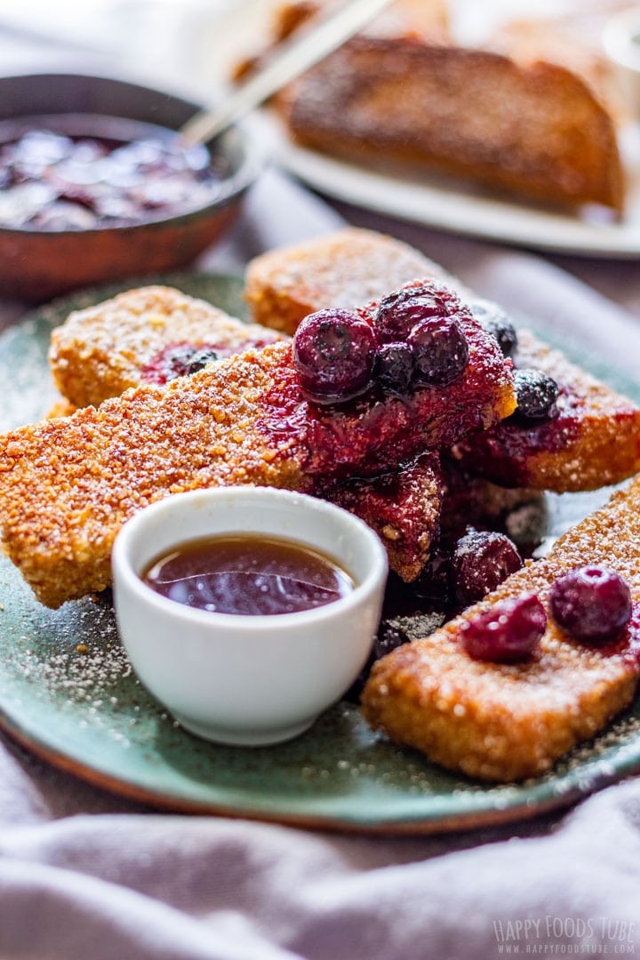 French Toast Sticks with Homemade Blueberry Jam