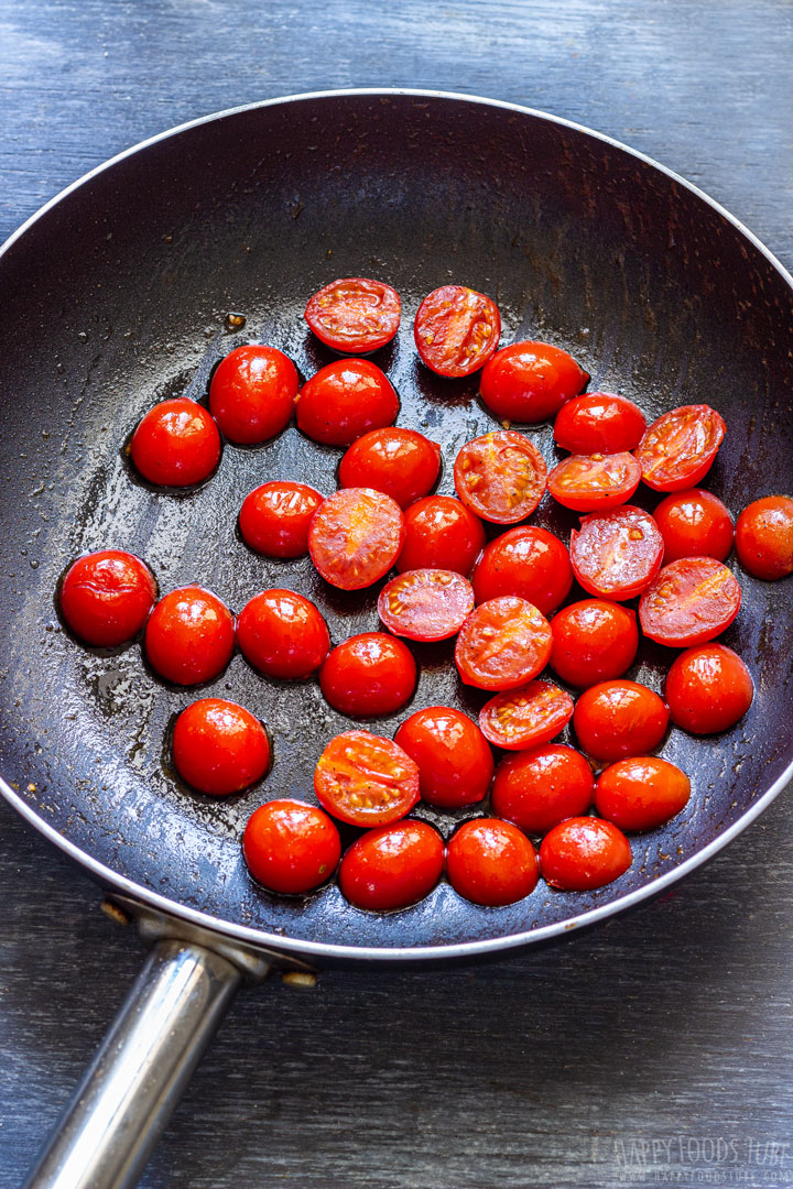 Pan roasted tomatoes for salad