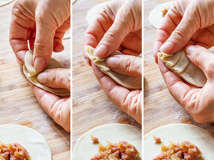 How to make gyoza step 3 (how to fold gyoza)