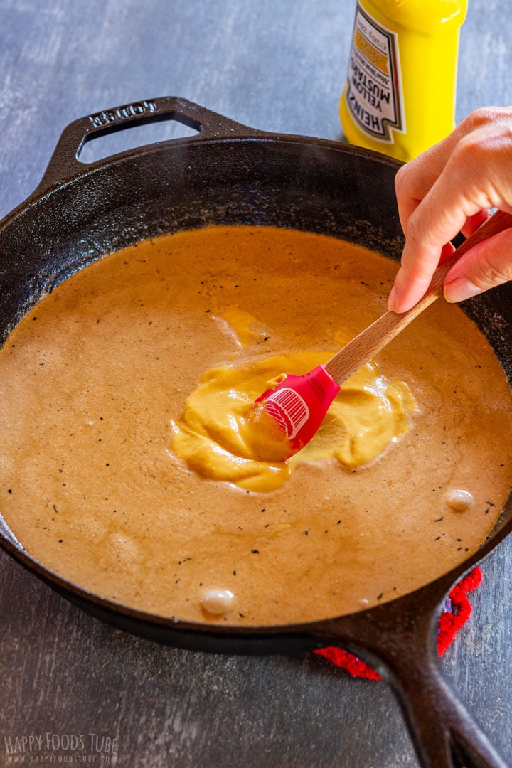 Making mustard sauce for pork