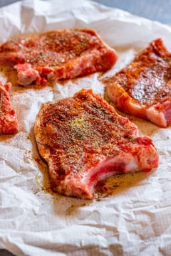Seasoning pork chops