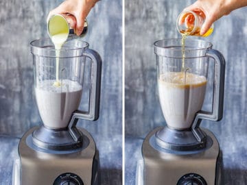 Combine coquito ingredients