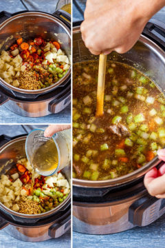 How to make beef barley soup in instant pot step 2