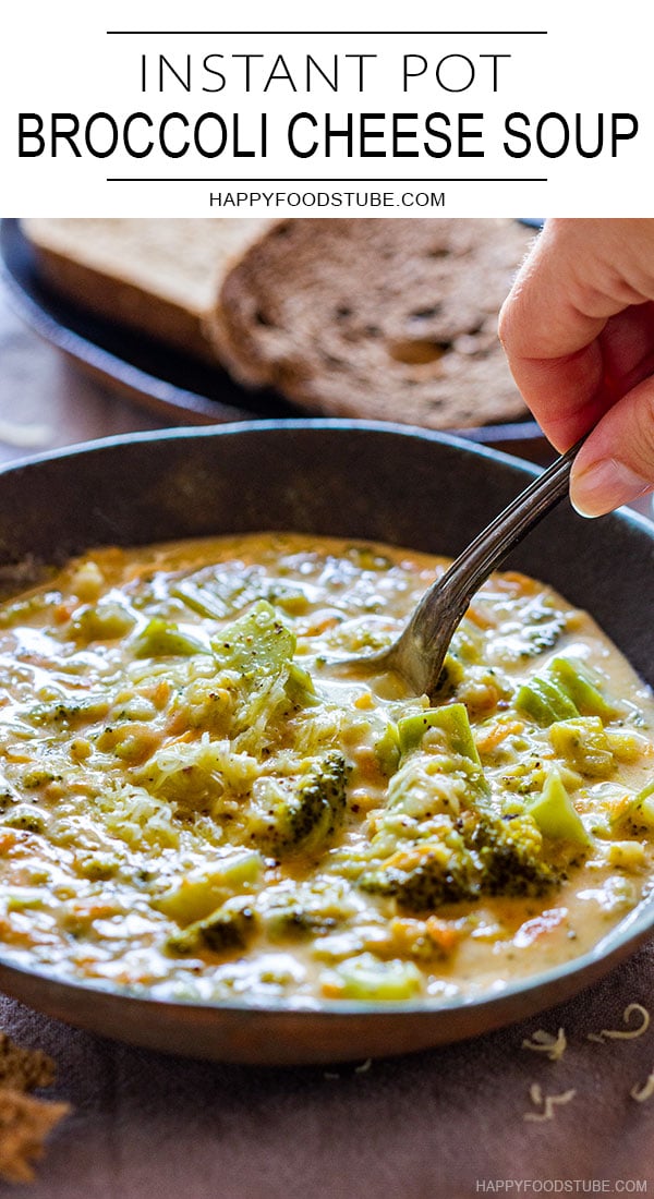 Instant pot broccoli cheese soup pin