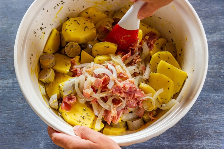 Making casserole with bratwurst 1