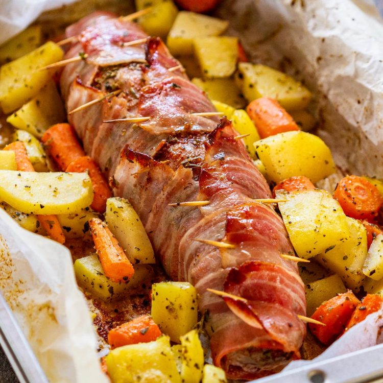 Bacon Wrapped Pork Tenderloin Recipe Happy Foods Tube