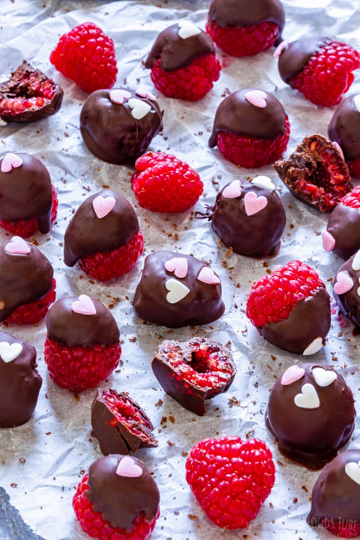 Chocolate covered raspberries for Valentines Day.