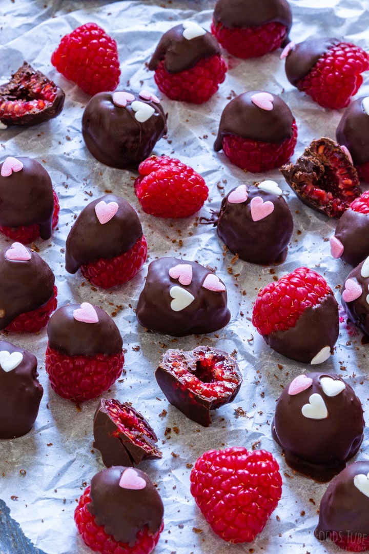 Chocolate covered raspberries for Valentines day