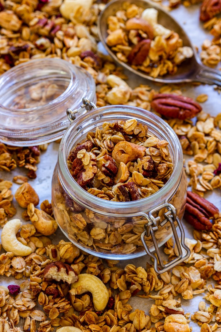 Healthy granola in the jar